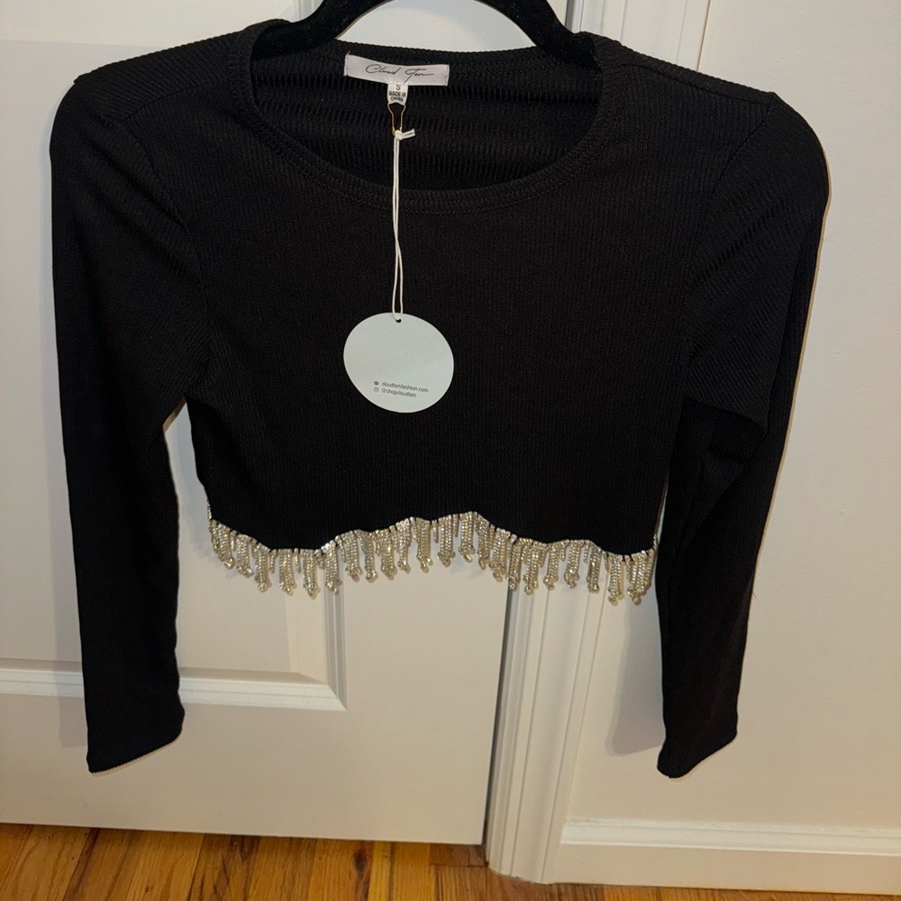 Size small fringe sparkle top